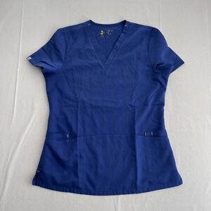 Figs Threads For Threads Women's Size XS Blue 4 Pocket Scrub Top